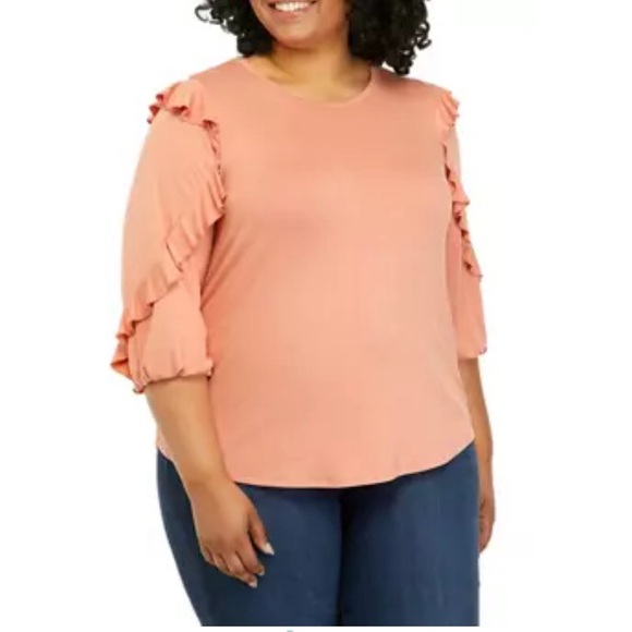 Cupio Tops - Cupio‎ Ruffle Sleeve T-Shirt Size 3X Pre-Owned